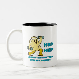 Hup Hup Mug - Lustiges Fitness-Geschenk fürs Gym Zweifarbige Tasse