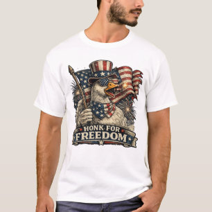 Hupen Für Freiheit Patriotische Gans Amerika 250 T-Shirt