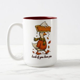 Hupen Sie, wenn Sie Pie-Ente Thanksgiving lieben Zweifarbige Tasse