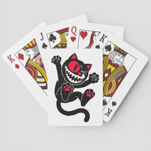 Hüpfende Katze  Spielkarten (Rückseite)