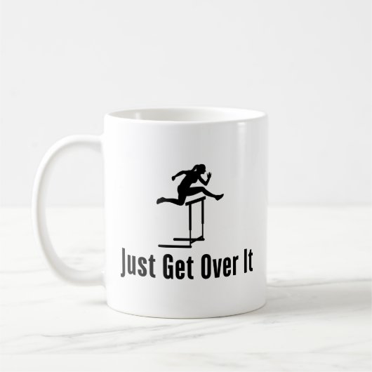 Hurddown einfach überwinden Weibliche Hurdler Girl Kaffeetasse (Links)