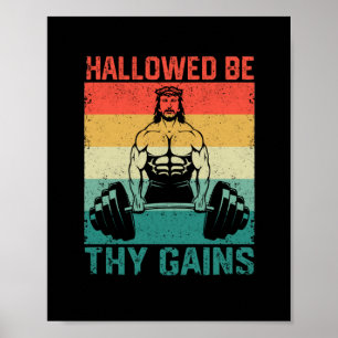 Hürde deine Errungenschaften Jesus Bodybuilding Poster