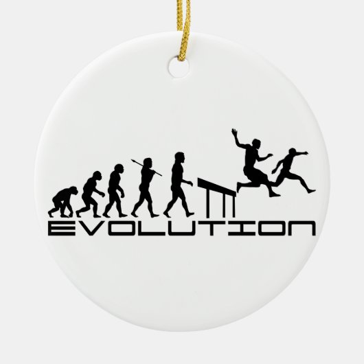 Hürden-Hürdenspringer-Sport-Evolutions-Kunst Keramikornament (Vorne)