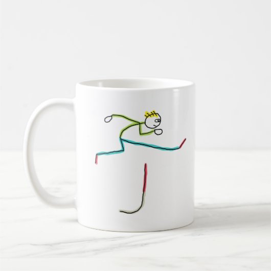 Hürdenlauf-Männchen Kaffeetasse (Links)