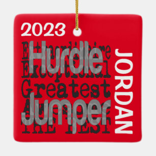 Hurdle Jumper Extraordinaire CUSTOM Keramikornament