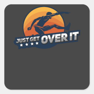 Hurdler Hurdling Sportgeschenk Quadratischer Aufkleber