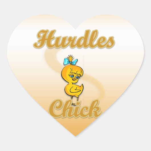 Hurdles Chick Herz-Aufkleber (Vorderseite)