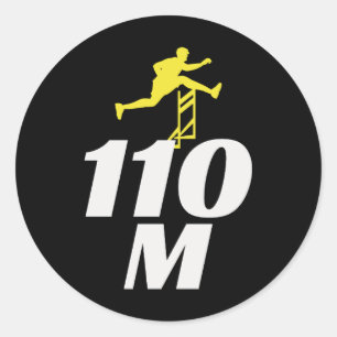 Hurdles Hurdling Hurdler Running Runner Athleten Runder Aufkleber