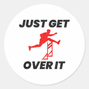 Hurdles Hurdling Hurdler Running Runner Athleten Runder Aufkleber