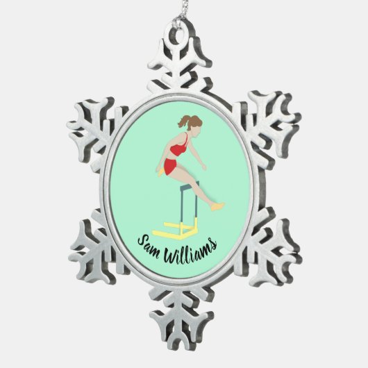 Hurdles Schneeflocken Zinn-Ornament (Rechts)