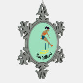 Hurdles Schneeflocken Zinn-Ornament (Links)