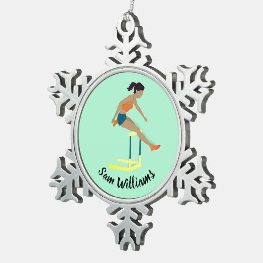 Hurdles Schneeflocken Zinn-Ornament (Rechts)