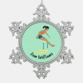 Hurdles Schneeflocken Zinn-Ornament (Vorderseite)