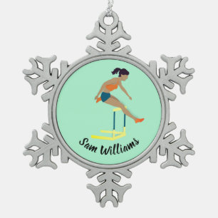 Hurdles Schneeflocken Zinn-Ornament