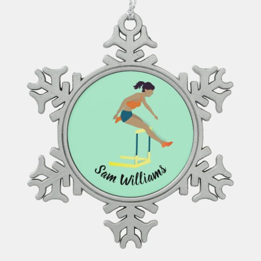 Hurdles Schneeflocken Zinn-Ornament (Vorderseite)