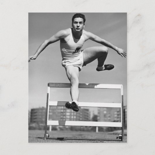 Hurdling Postkarte (Vorderseite)