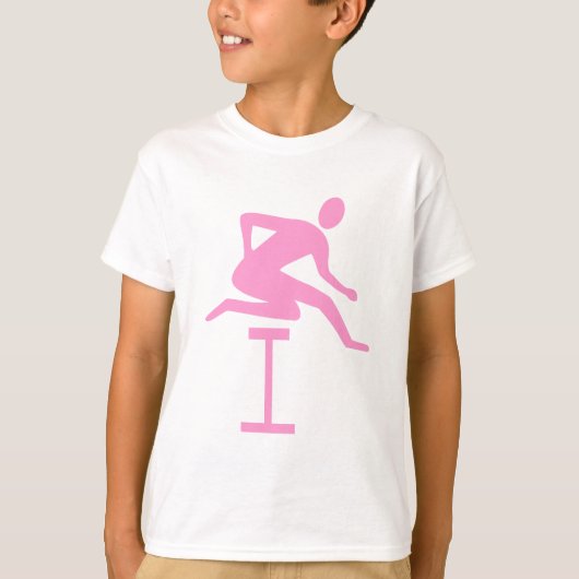 Hurdling - Rosa T-Shirt (Vorderseite)