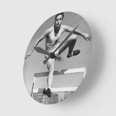 Hurdling Runde Wanduhr (Winkel)