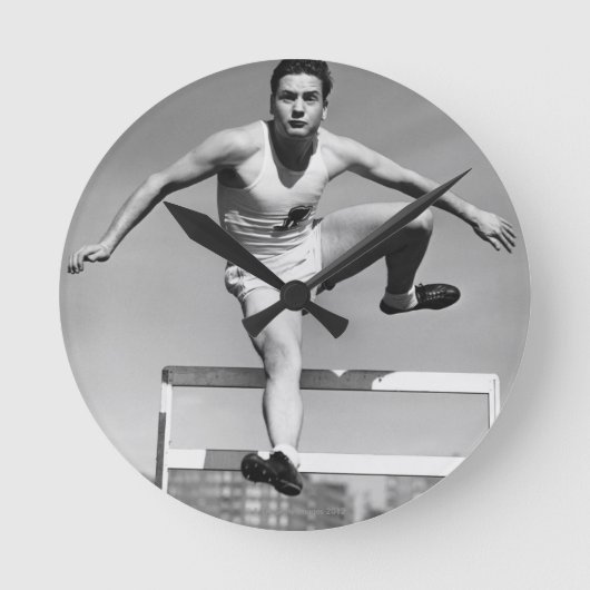 Hurdling Runde Wanduhr (Vorderseite)