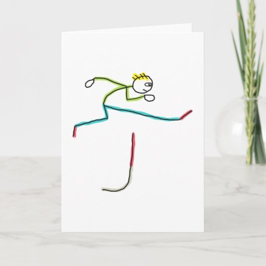 Hurdling Stickman Karte (Vorderseite)