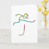 Hurdling Stickman Karte (Gelbe Blume)