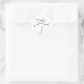 Hurdling Stickman Runder Aufkleber (Tasche)