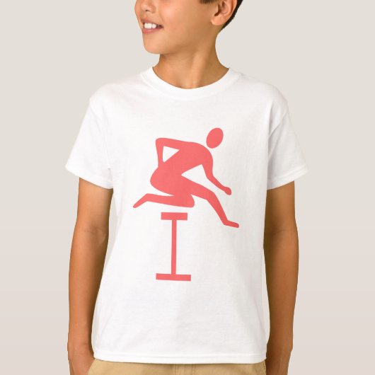 Hurdling - tropisches Rosa T-Shirt (Vorderseite)