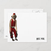 Hurdy Gurdy 3D Music Monkey 11 Postkarte (Vorne/Hinten)