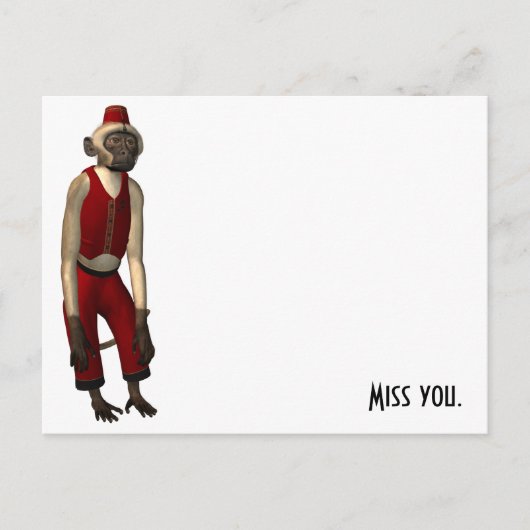 Hurdy Gurdy 3D Music Monkey 11 Postkarte (Vorderseite)