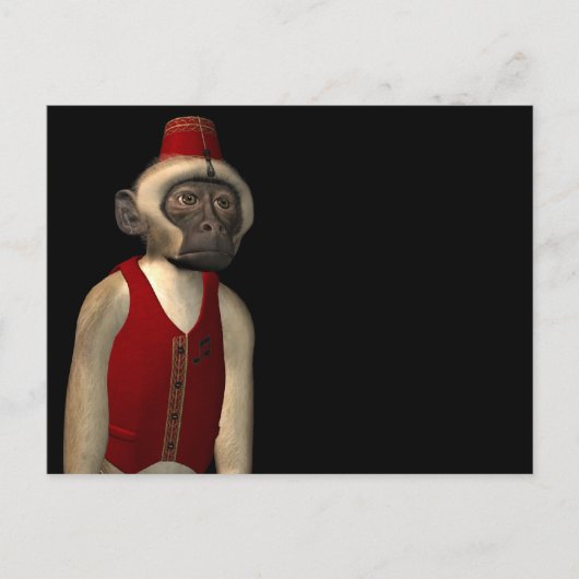 Hurdy Gurdy 3D Music Monkey 11 Postkarte (Vorderseite)