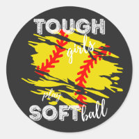 Hure Mädchen spielen Softball-Aufkleber