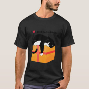 Hurkle Durkle Lustige Katze Schlaft Auf Karton Des T-Shirt
