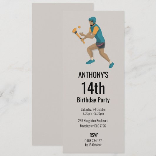 Hurling Einladung (Vorne/Hinten)