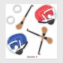 Hurling Gaelic Sports Sticks Balls und Helme Aufkleber