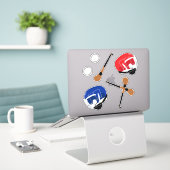 Hurling Gaelic Sports Sticks Balls und Helme Aufkleber (Laptop auf Schreibtisch)