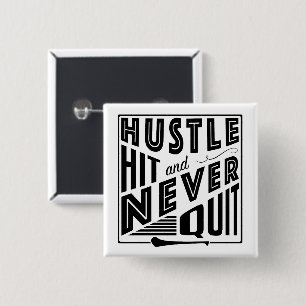 Hurling Hustle Hit & Never Quit, GAA Gaelic Games Button