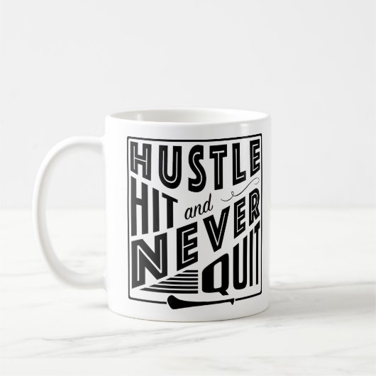 Hurling Hustle Hit & Never Quit, GAA Gaelic Games Kaffeetasse (Links)