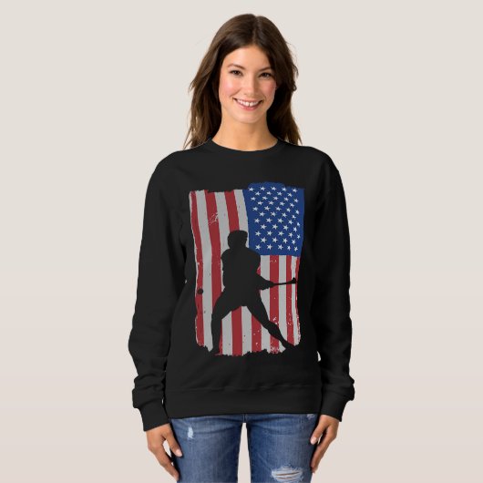 Hurling Player American Flag Sweatshirt (Vorne ganz)