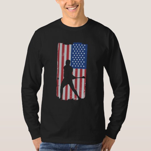 Hurling Player American Flag T-Shirt (Vorderseite)