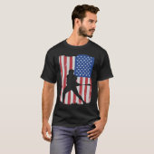 Hurling Player American Flag T-Shirt (Vorne ganz)