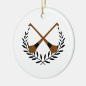 Hurling Wreath Keramik Ornament (Links)