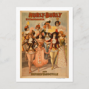 Hurly-Burly Extravaganza Theaterplakat Postkarte