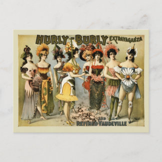 Hurly Burly Extravaganza und Vaudeville Vintag Postkarte
