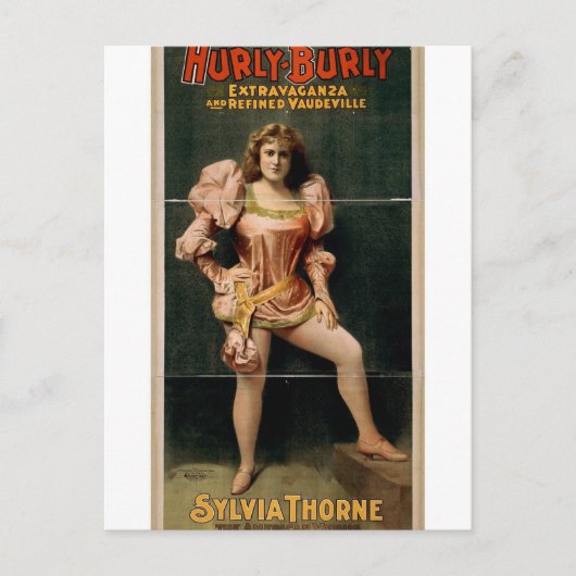 Hurly Burly, 'Sylvia Thorne' Retro Theater Postkarte (Vorderseite)