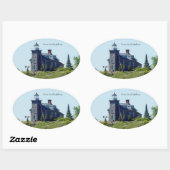 Huron Island Leuchtturm-Aufkleber Ovaler Aufkleber (Blatt)