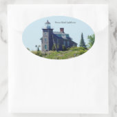 Huron Island Leuchtturm-Aufkleber Ovaler Aufkleber (Tasche)