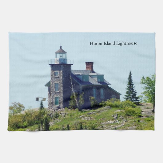 Huron Island Lighthouse Küchentuch (Horizontal)