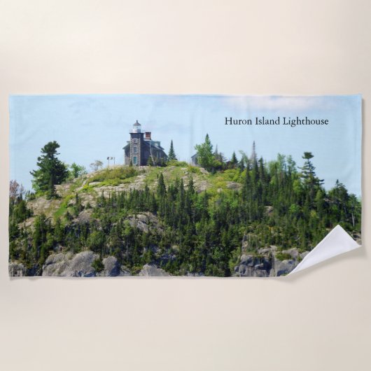 Huron Island Lighthouse Strandtuch (Vorderseite)