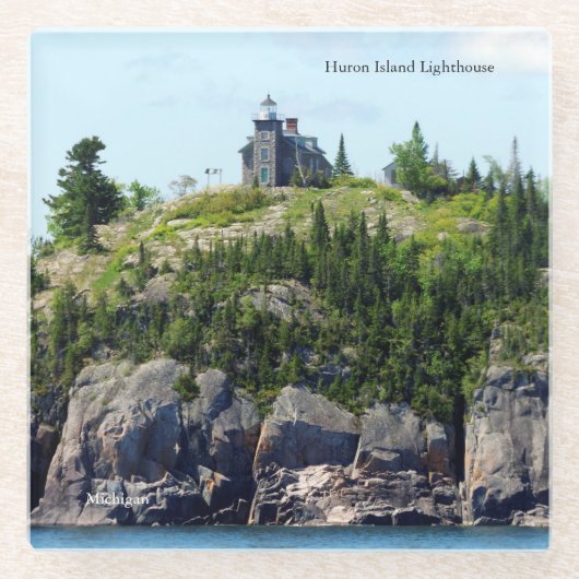 Huron Island Lighthouse Weitwinkel-Untersetzer Glasuntersetzer (Vorderseite)