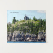 Huron Island Lighthouse Weitwinkel Wandteppich (Vorderseite (Horizontal))